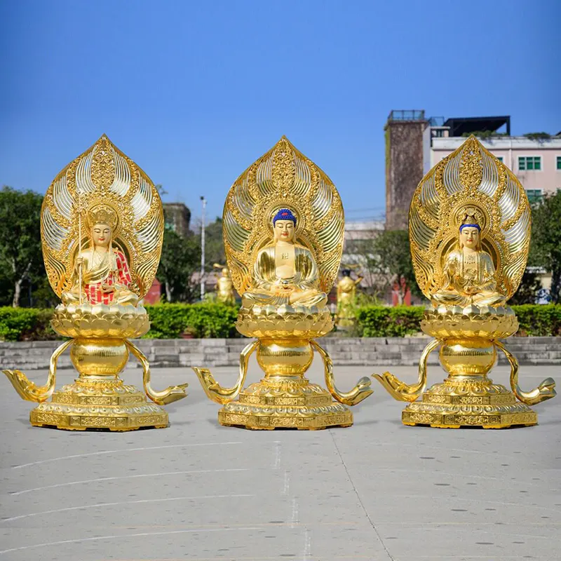 175 cm Taiwanesisk Buddhastaty av ren koppar