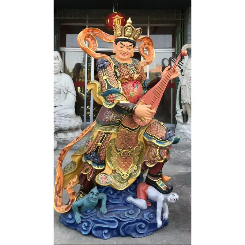 220CM ren koppar fyra himmelska kungar Buddha staty