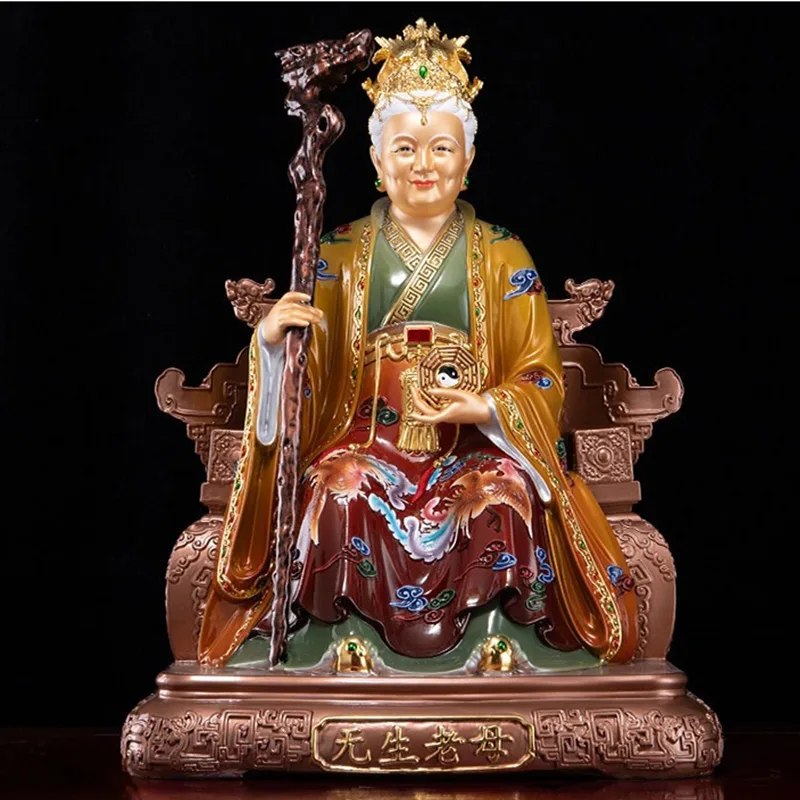Taoistgudinnan Li Shan Laomu i mässing