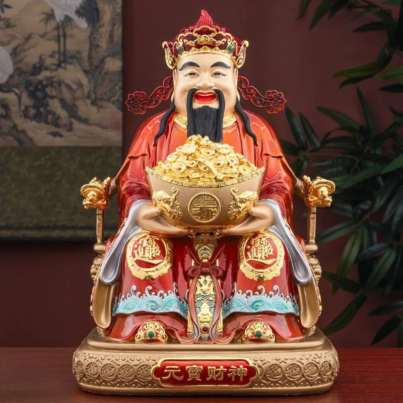 Premium mässingsgöt Sittande Throne God of Wealth