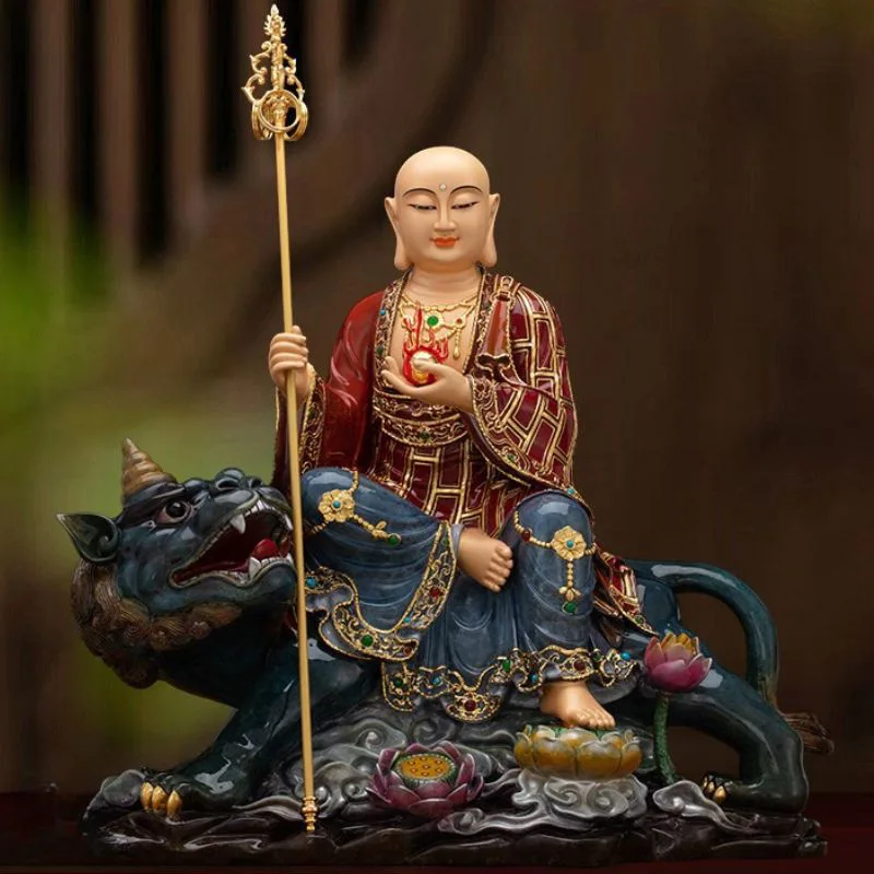 Premium mässing Diting Mythical Beast Ksitigarbha staty