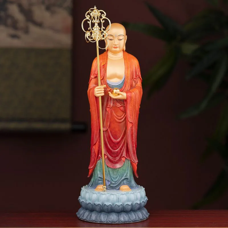 Ksitigarbha staty för stående altare av högklassig mässing