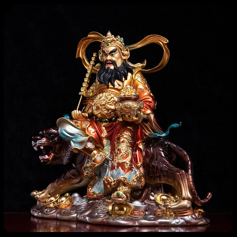 Tigerridning Mässing Martial Wealth Gudom Zhao Gongming